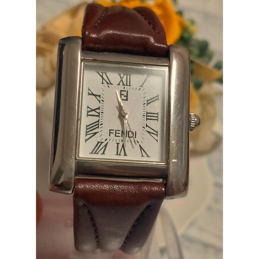 Used Operation FENDI Fendi 1925 Ladies Watch Square TANK Tank Roman Index Leather Belt Vintage