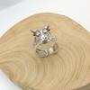Adjustable Ox Head Ring Men Women Vintage Style Plated Animal Signet Band Retro Geometric Jewelry