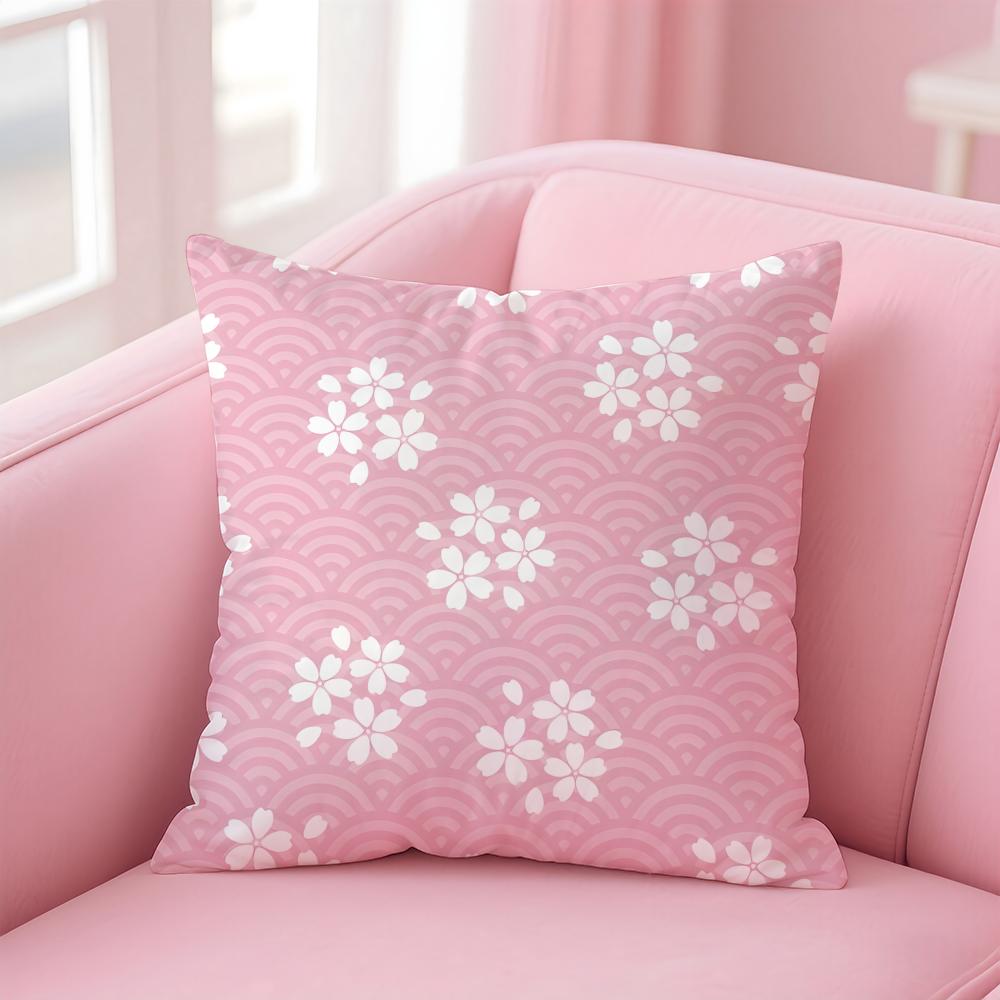 Cherry Blossom Cushion Cover Linen Cushion Cover Soft Decorative Case For Sofa Home Decor