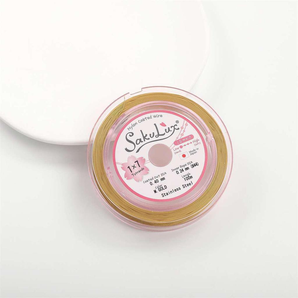 Pearl Gold Silk Wire Jewelry: Bracelet, Earrings, Necklace - Soft Steel Wire for DIY Beading and Accessories.