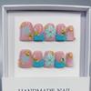 European Sweet & Spicy Duckbill Nail Set: Translucent Blush, Stereoscopic Carving, Handmade & Wearable