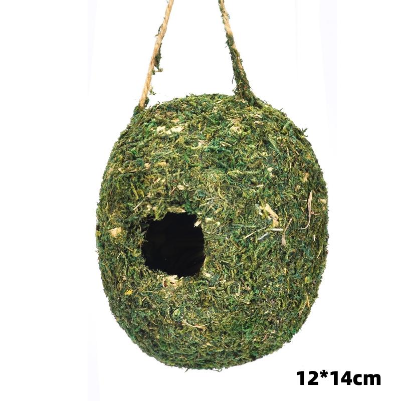 1Pc Outdoor Natural Grass Bird House Handmade Weaved Hummingbird Cage Nest Shelter for Garden Balcony Bedroom Decoration