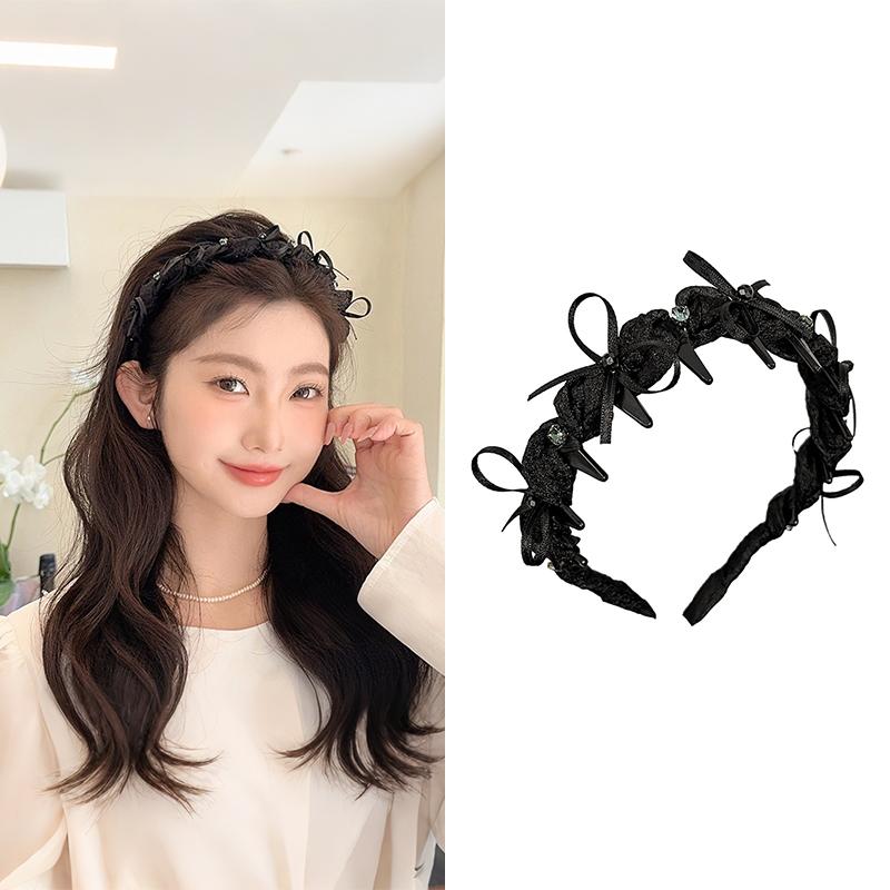 

Черные Элегантные Повязки для Волос Кружевная Веревочная Повязка для Волос Зубцы Противоскользящие Аксессуары для Волос Корейские Девушки Повязки на Голову Головной Убор