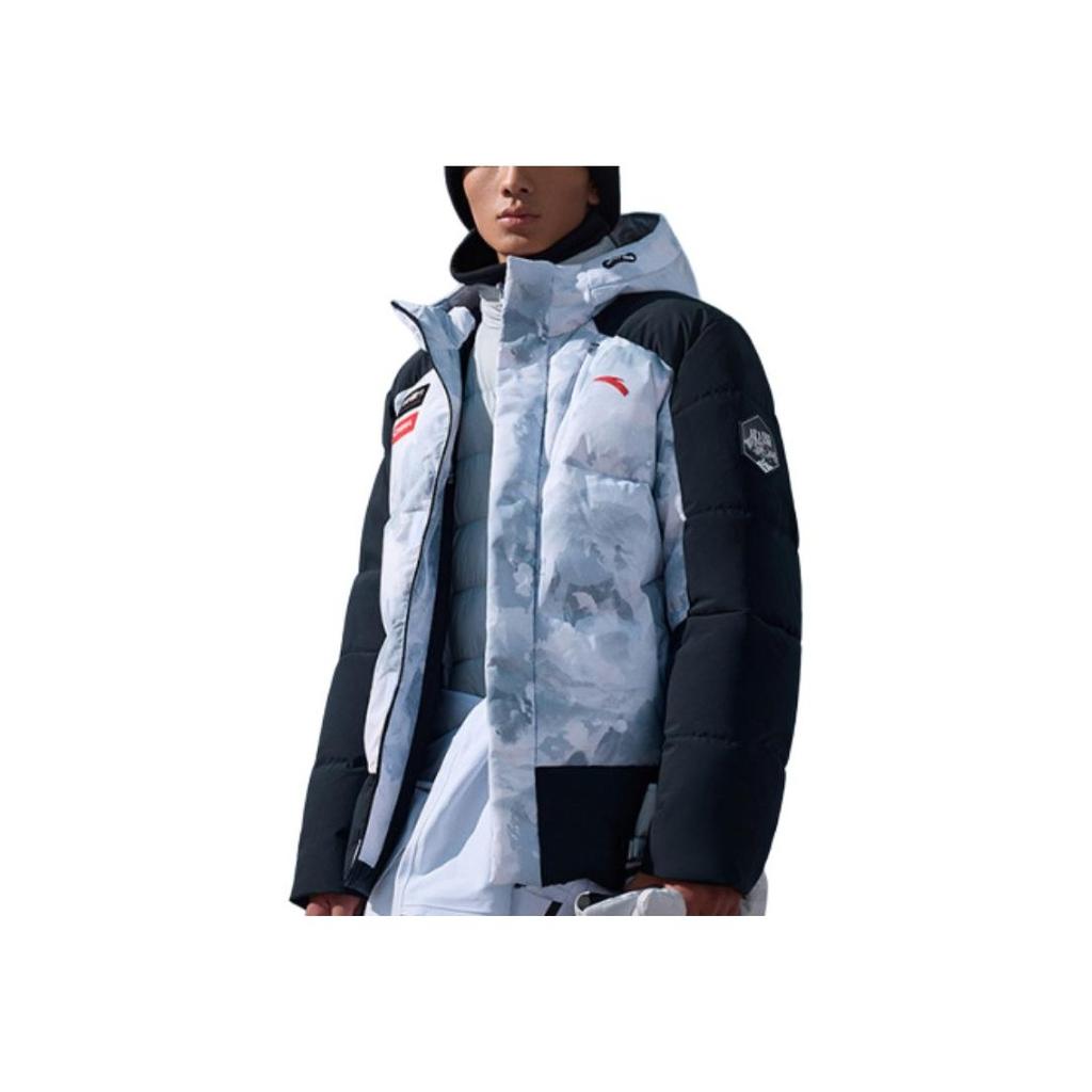 Anta Craftsmanship Series Water-Resistant Windproof Warm Down Jacket Men Jacket Pure-White All-Over-Print Basic-Black 152447926N-3