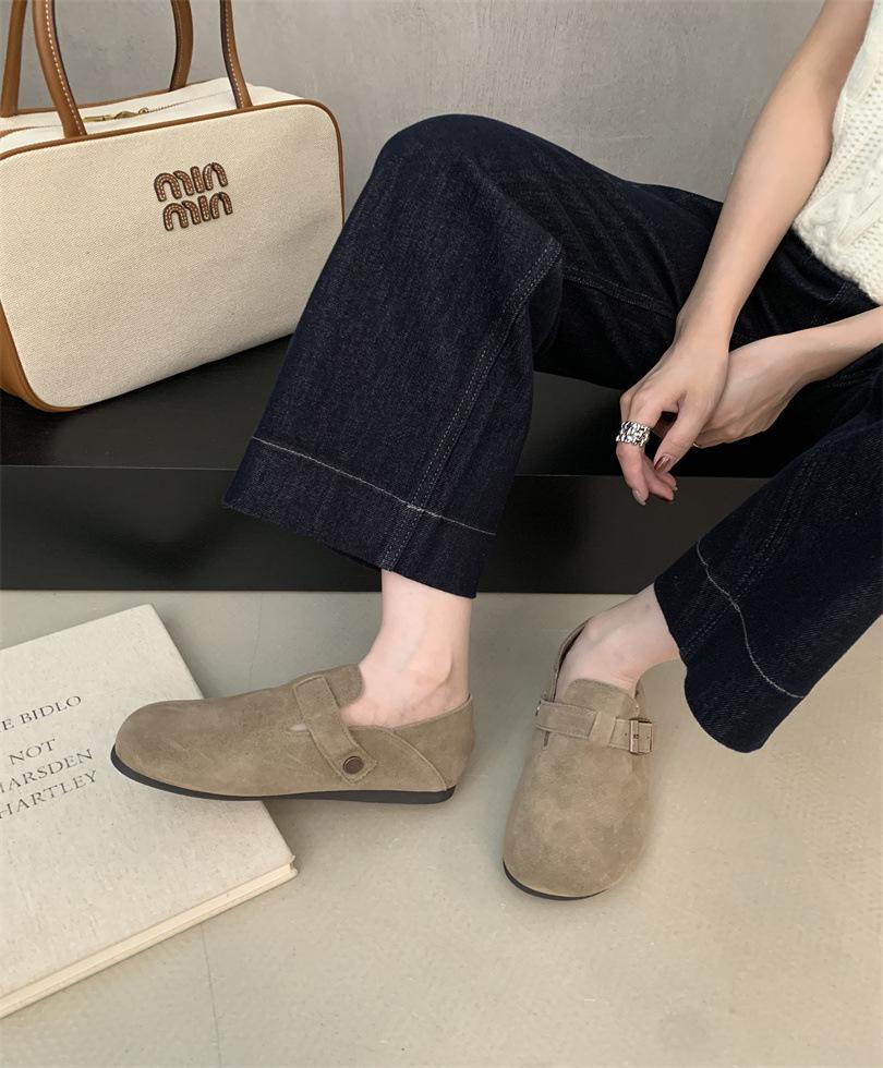 

Ретро обувь женская обувь 2025 новая осень и зима Мори уродливые милые одинарные туфли на одном педале Мао Мао обувь 39