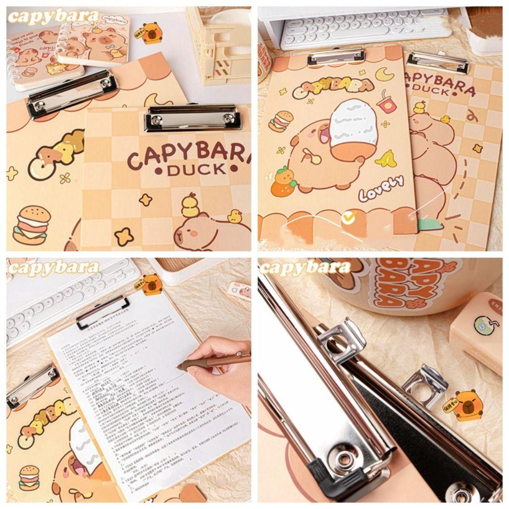 Aesthetic A4 Board Clip Folder File Storage Writing Clipboard Capybara File Folder  File Organizer