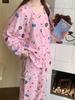 1011 New gauze round neck Japanese pajamas women's long-sleeved trousers sweet princess style loungewear two-piece set