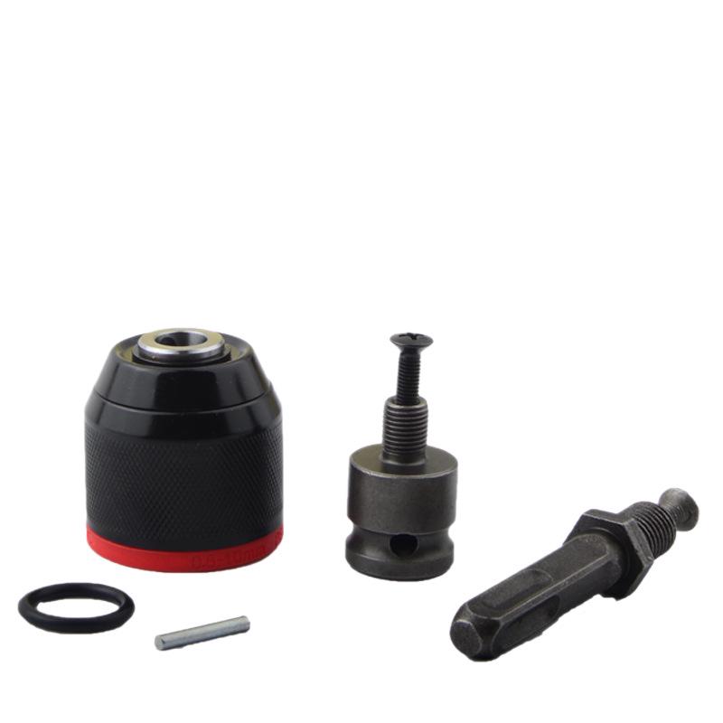 Peacock 5-Piece 3/8" Metal Ratchet Drill Chuck Set with 10mm Double Socket Electric Tool Clamping Accessories