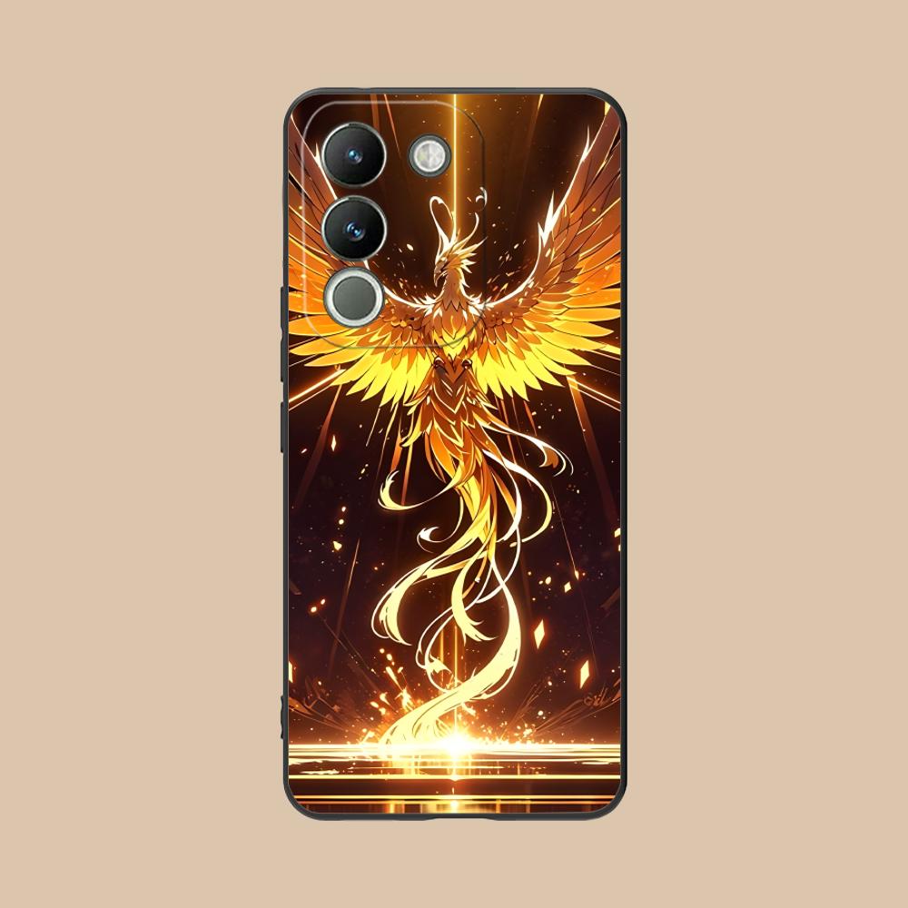 Luxury Phoenix Mobile Cell Phone Case for VIVO V60 V50 V40 V30 V29 V27 V25 V23 Pro Lite 5G Colorful Printing Cover Cover Luxury