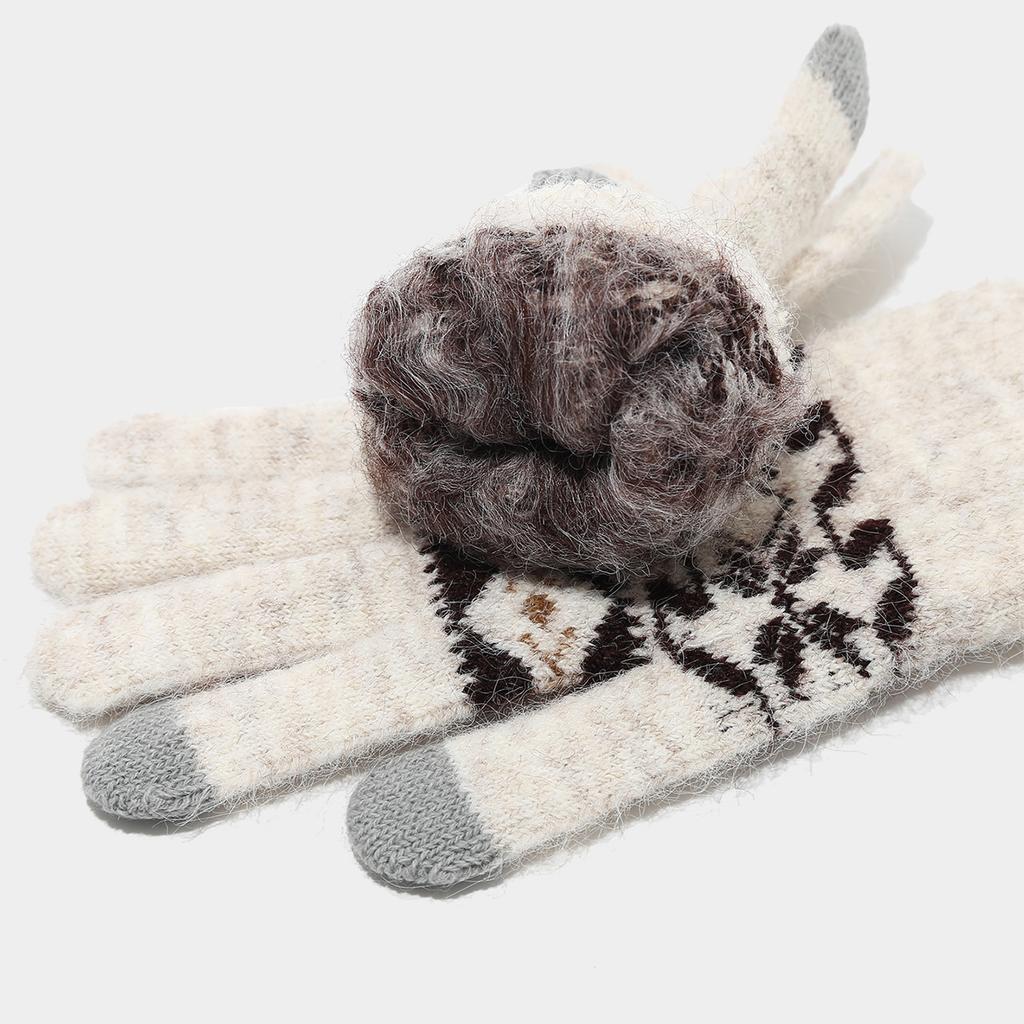 Adult Winter Hat Scarf and Gloves Set, 3-Piece Thick Thermal Outdoor Set for Cold