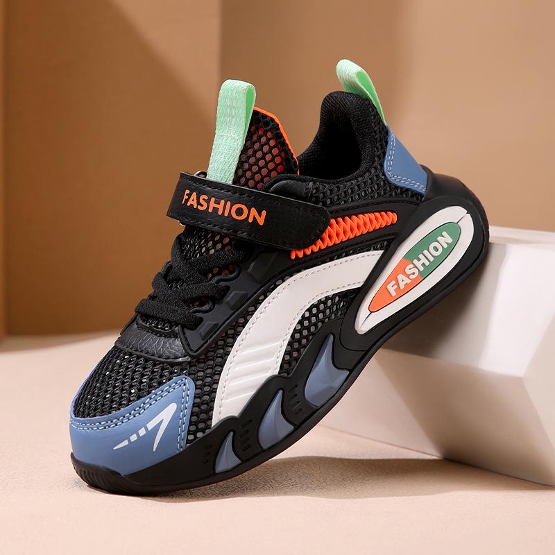 Autumn Non-Slip Breathable Mesh Boys' Sports Shoes with Soft Soles for Big Kids