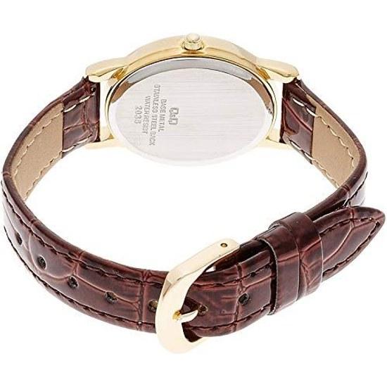 Citizen QQ Wristwatch Analog Waterproof Leather Strap VZ89-104 Ladies Gold