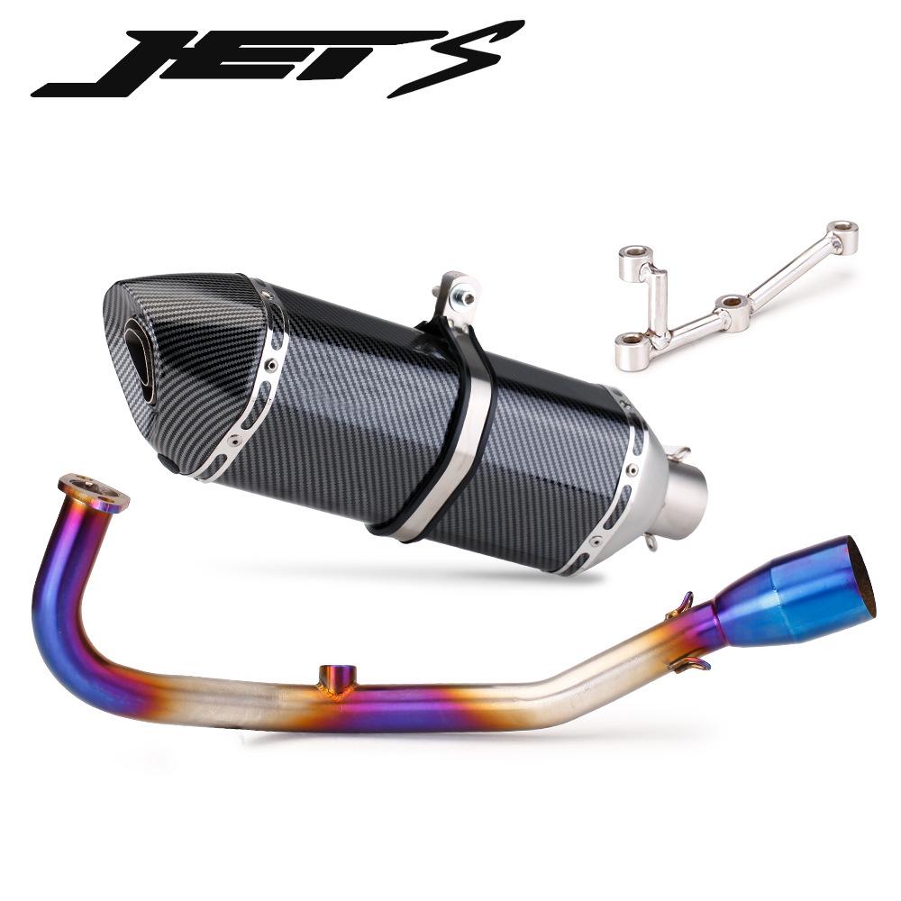 Stainless Steel R77 Exhaust Pipe Front Section for Non-Destructive Direct-Mount On SYM JETS 125.