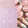 3Pcs Bronzing Love Heart Nail Stickers Red Gold Silver Line Love Nail Decals Diy Adhesive Slider Valentine'S Manicure Decoration