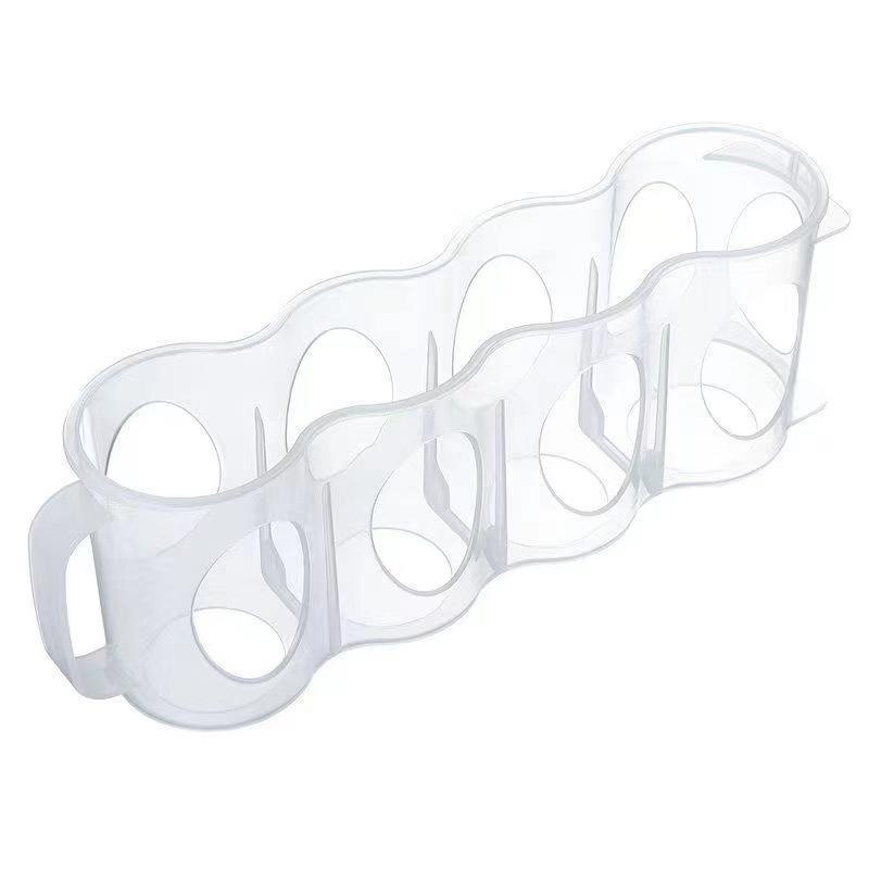 4 Grid Transparent Storage Box with Handle, Fridge Drink & Can Organizer