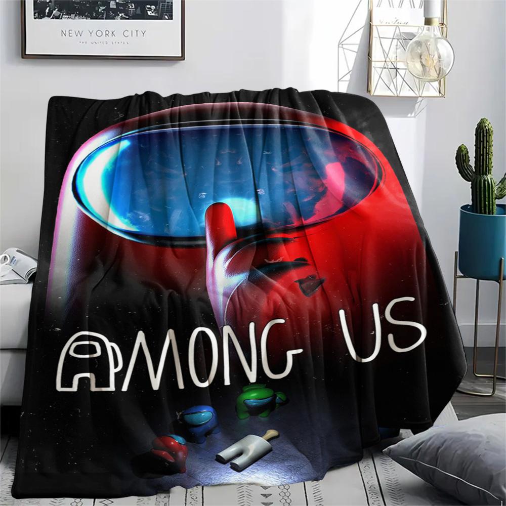 1PC Among Us Patterned Flannel Blanket Suitable For All Seasons for Home Decor Warmth and Comfort Gifts Holiday Present