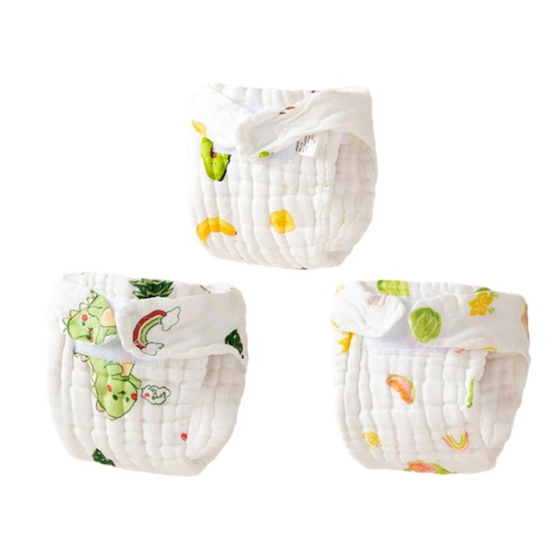 3pcs or 5pcs Set Infant Cotton Nappies Soft and Absorbent Washable Design Diapers for Four Season 0-12 Month Baby