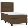 3131716 vidaXL Lit à sommier tapissier avec matelas Marron foncé 90x190 cm