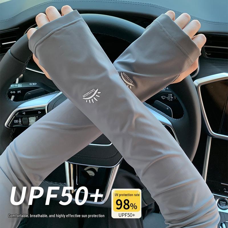 Unisex Ice Silk Sun Protection Sleeves - Breathable and Loose Protective Gloves for Driving