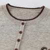 Women Plus Size Henley Knit Sweater Bow Rhinestone Decor Warm Long Sleeve Pullover