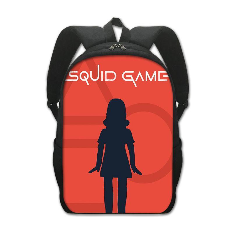 Squid Game Backpack Cartoon Schoolbag For Kids With Adjustable Shoulder Straps
