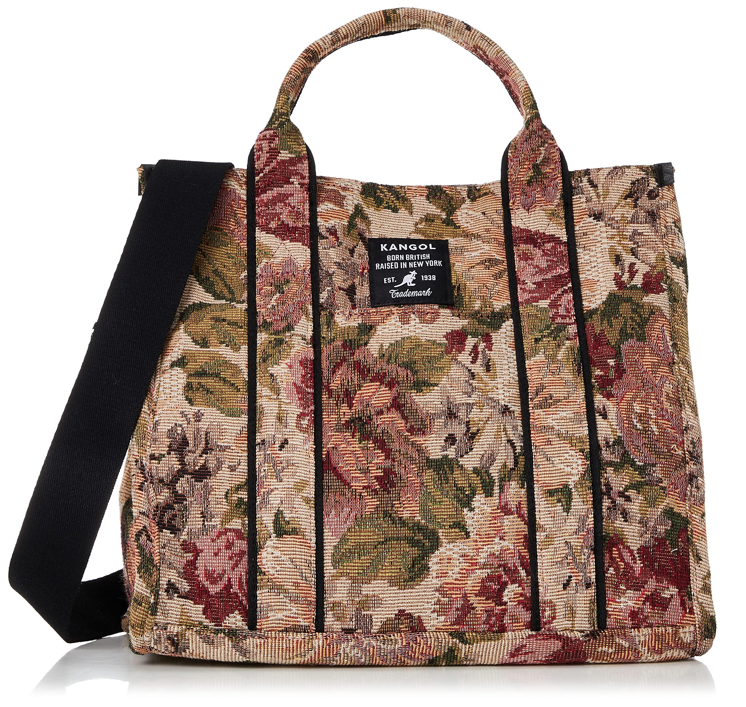 

2WAY tote bag Classic blended fabric Double face design with logo embroidery and woven name Lightweight Large capacity Pink [Kangol] (Gobelin style) рожевий