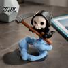 3D Printed PLA Statue Grim Reaper Figurine with Cloud Base, Cute Environmental Friendly Ornament Skeleton Scythe Statue, Halloween Decorative
