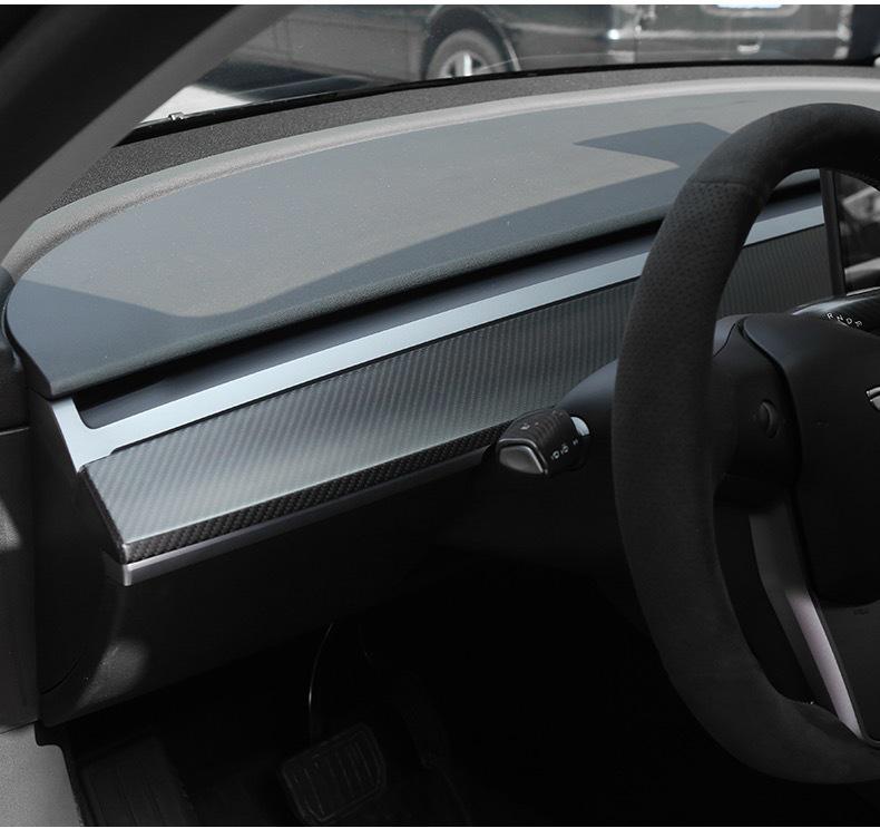 Tesla Model 3/Y Dashboard & Door Carbon Fiber Decorative Strips