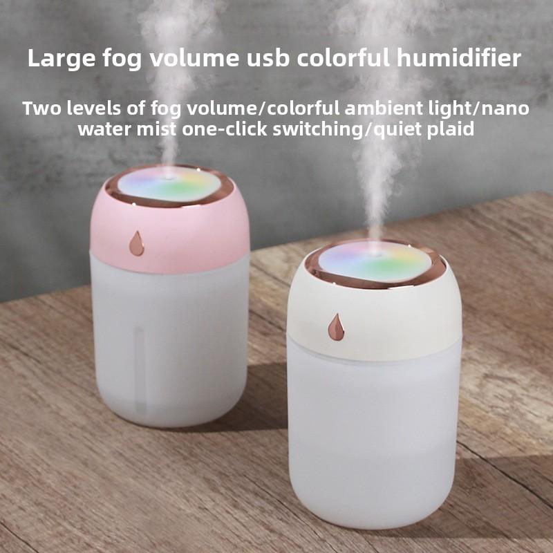 Print Cow Waterdrop Usb Humidifier With Water Protection Colorful Lights Home
