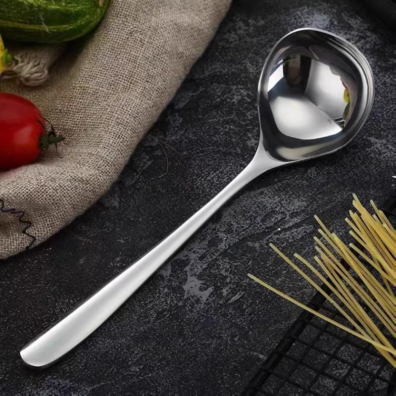 Korean Style Stainless Steel Deepened Soup Spoon with Large Head