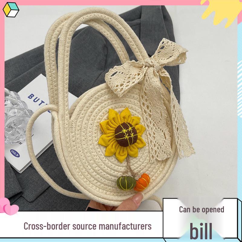 

Women s Chic Summer Woven Handbag: Versatile Cute Round Crossbody Shoulder Tote
