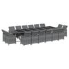 Exclusive House - Garden Dining Set Cushions 17 Pcs Wicker Grey