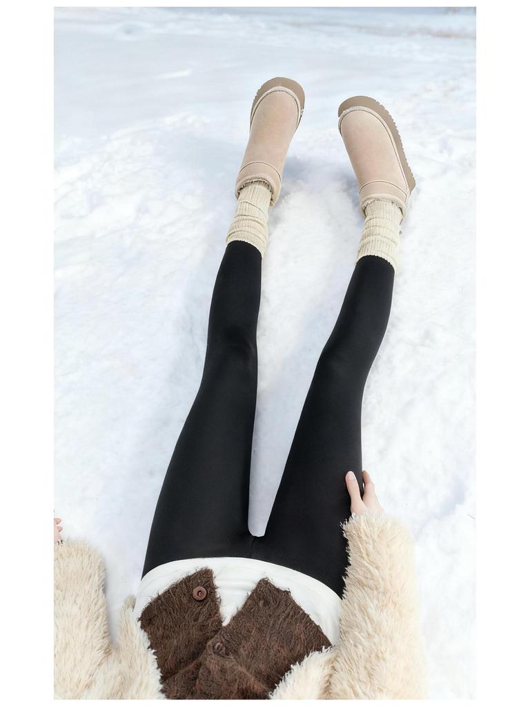 800g Fleece-Lined Thick Shark Winter Yoga Pants for Tall Women, Extended Length, Extra Thick Base Layer