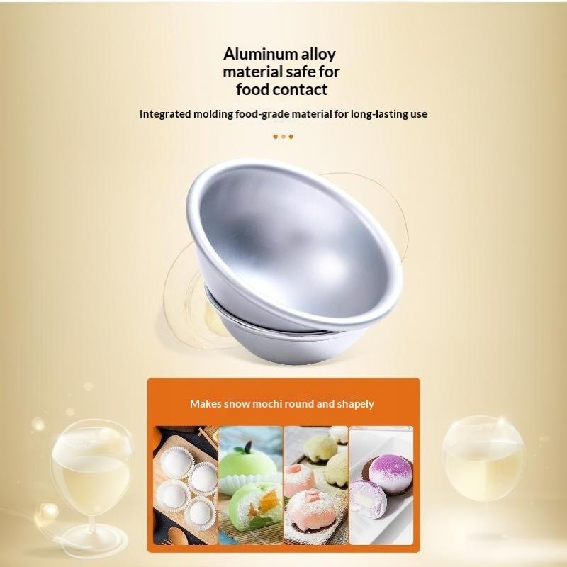 Alliage d'Aluminium Daifuku Dessert Boule Ronde Moule à Gâteau Demi-cercle Tartelettes aux Œufs Pudding Crème Glacée Fondant Moules Gadgets de Cuisson