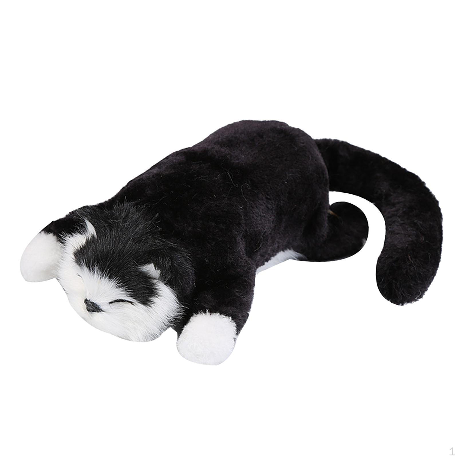

Electric Cat Companion Animal Realistic Interactive Toy Electronic for Kids чёрный