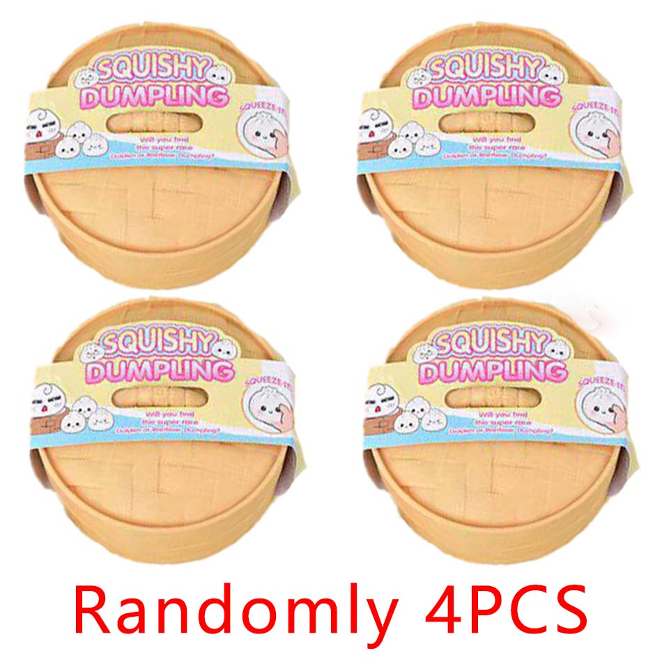 Bunte Teigtaschen-Quetschies Stressbälle Fidget Sensorikspielzeug Simulation Essen Squishies Brötchen mit Dampfgarer Knete-Knetball Geschenke