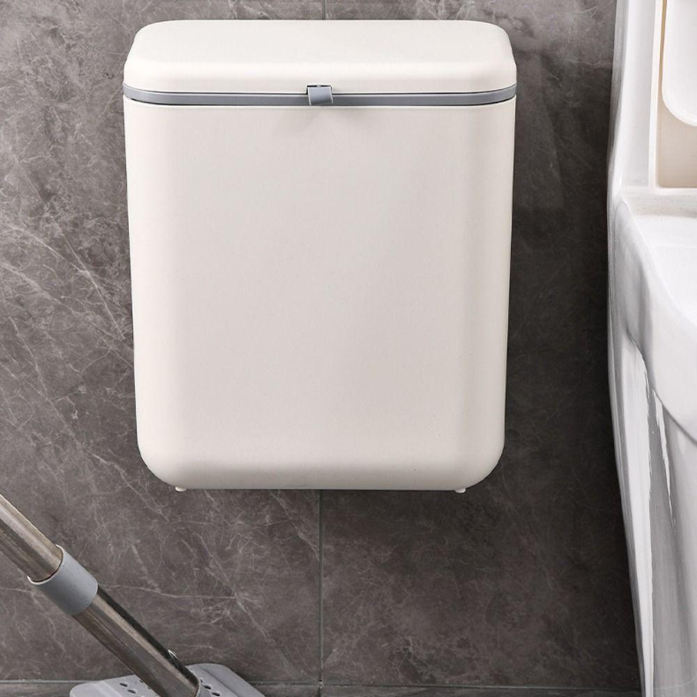 Wall Mounted Garbage Recycling Bin Dual Inner Flip Type Storage Bin  Kitchen Bathroom