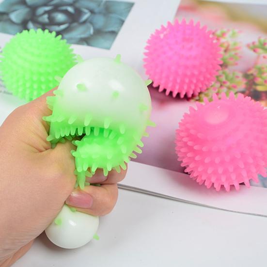 Stress Ball Bouncy Multi-functional Luminous LED Flashing Spiky Balls for Home