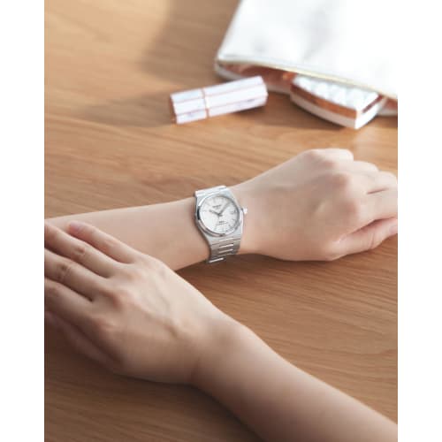 Tissot PRX Powermatic 80 35mm Watch with White Mother-of-Pearl Dial and Bracelet, Officially Imported, Model T1372071111100