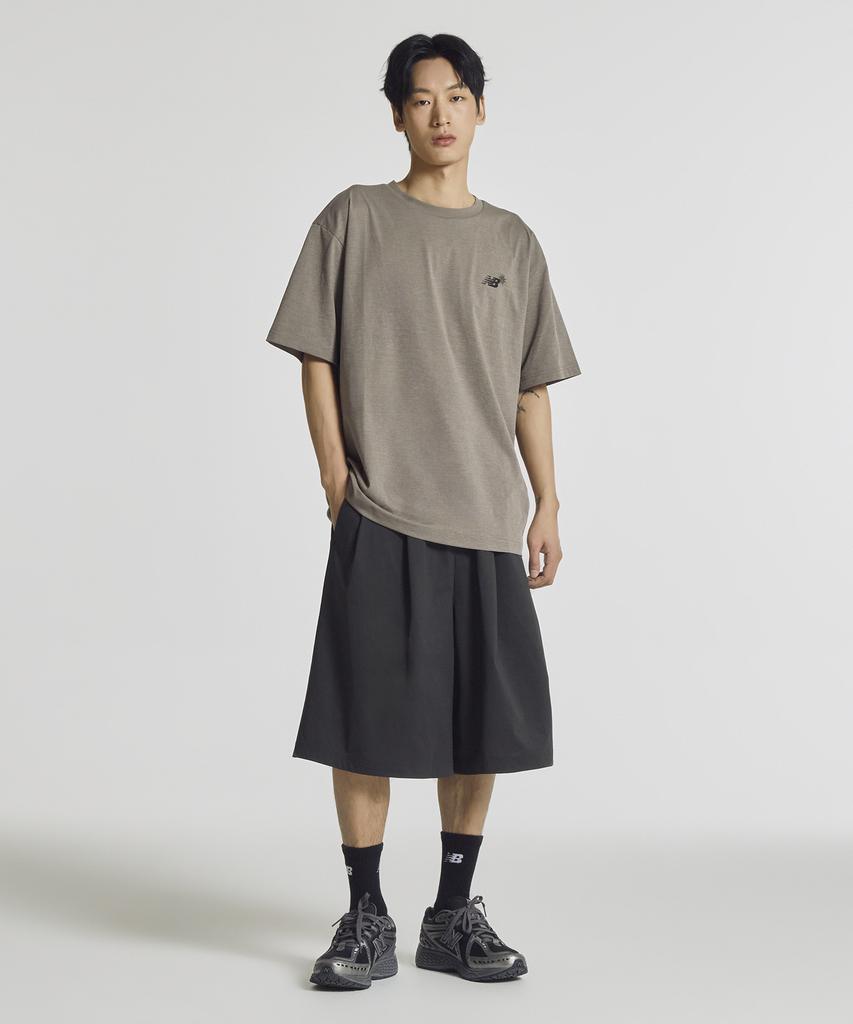 Nyuballanseu Nbneg31653 / Uni Sunny Rainy Water Lettering Short Sleeve T-Shirt (Dark Beige)