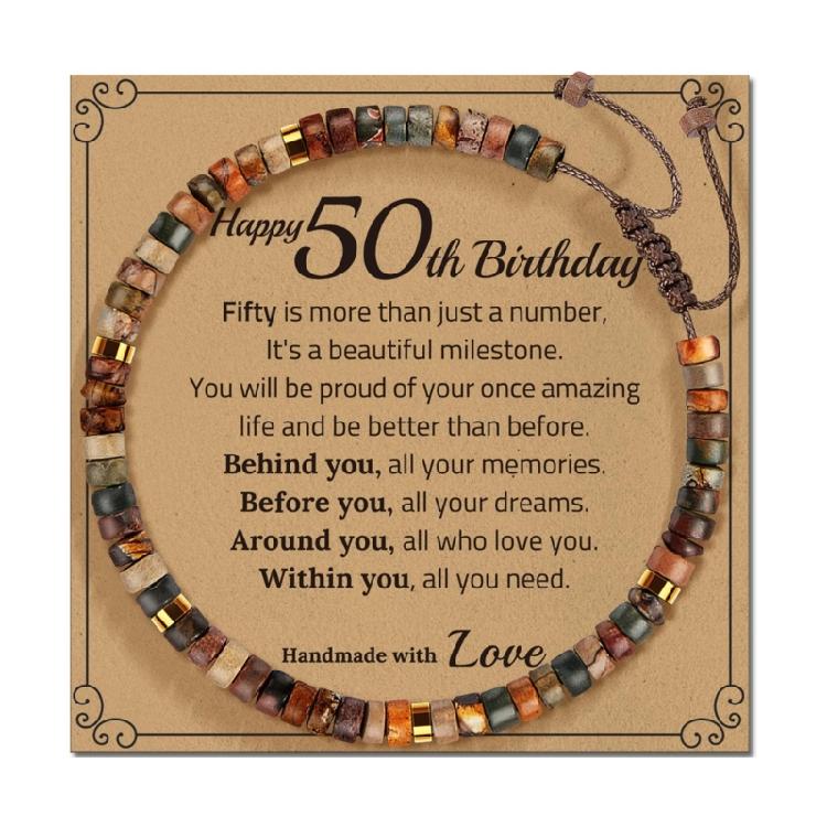 

Adjustable Stone Bracelet With Unique Handcraft Designs and Blessing Card Suitable for Gifting On Birthdays Daily Use