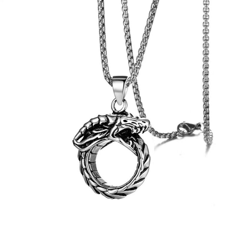 Fashion New European and American Punk Style Alien Dragon Men's Pendant Titanium Steel Necklace