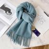 Luxurious Women's Winter Wool Scarf, Solid Color & Thickened for Warmth - Perfect Gift