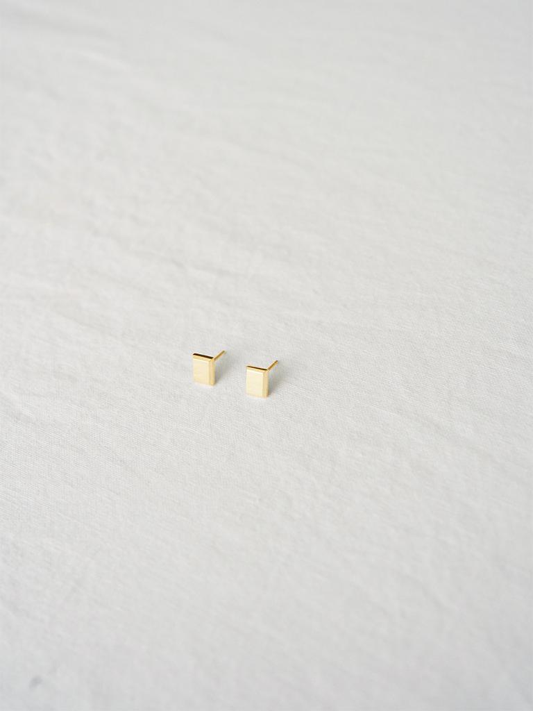 The Part Of [Silver 925] All Silver Baguette Earrings (2 Colors)