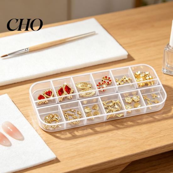 Manicure Charm 1 Set 3D Nail Art Charms 12 Grids Metal Love Heart Long-lasting Accessories Flower Butterfly DIY Design Crafting Decoration Decor