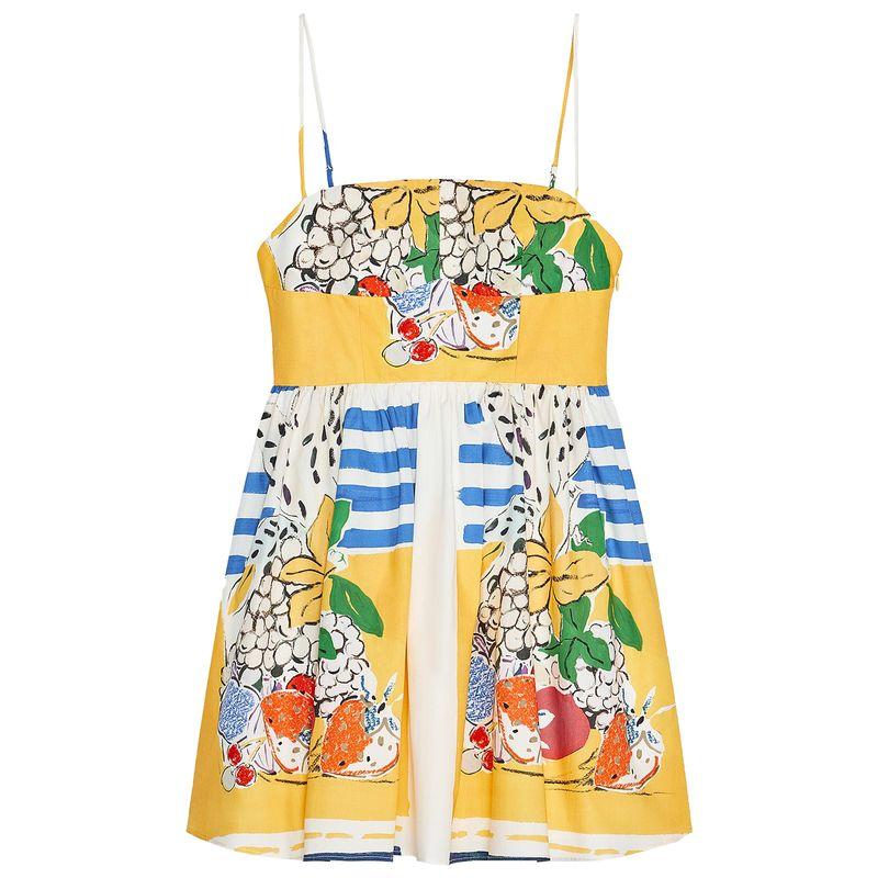 Zaprha 2025 New Arrival Sweet Sexy Pure Desire Fruit Printed Poplin Sling Dress Slim Looking 3455341