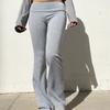 Casual Basic Solid Flared Pants Slim Low-waist Guard Pants