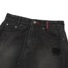KIRSH Damaged Wash Long Denim Skirt [Black]