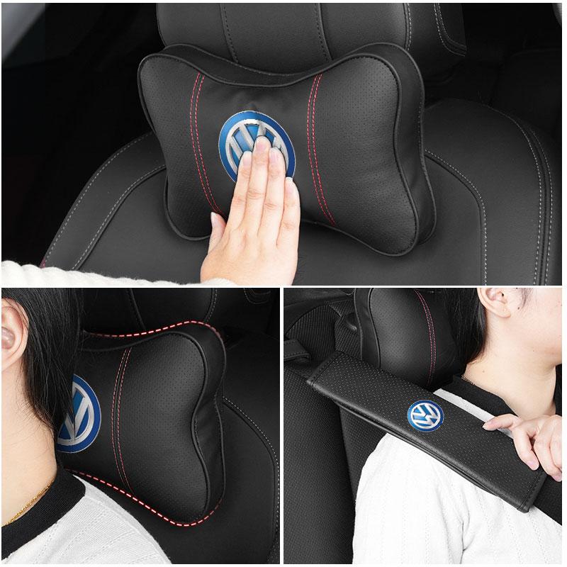 For Volkswagen VW Car Headrest Neck Support Seat Soft Neck Pillow Accessories Polo Jetta Sagitar Magotan Passat B5 B6 B7 CC zh9