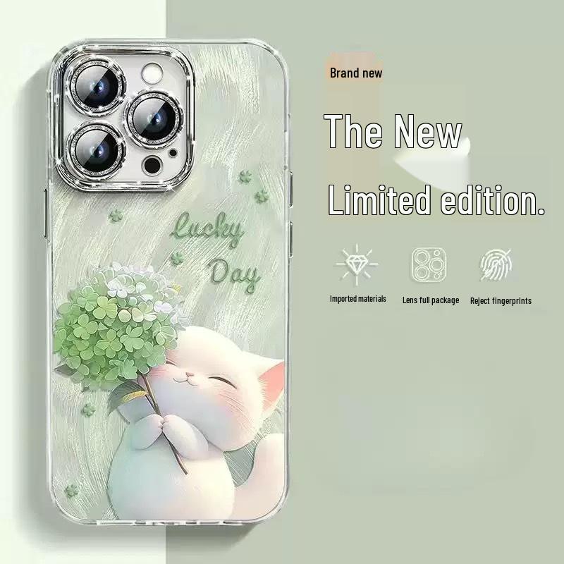

Compatible Cute Cat Phone Case for Apple iPhone 13/13 Pro Max/15 Plus iPhone 14 Plus жёлтый/зелёный